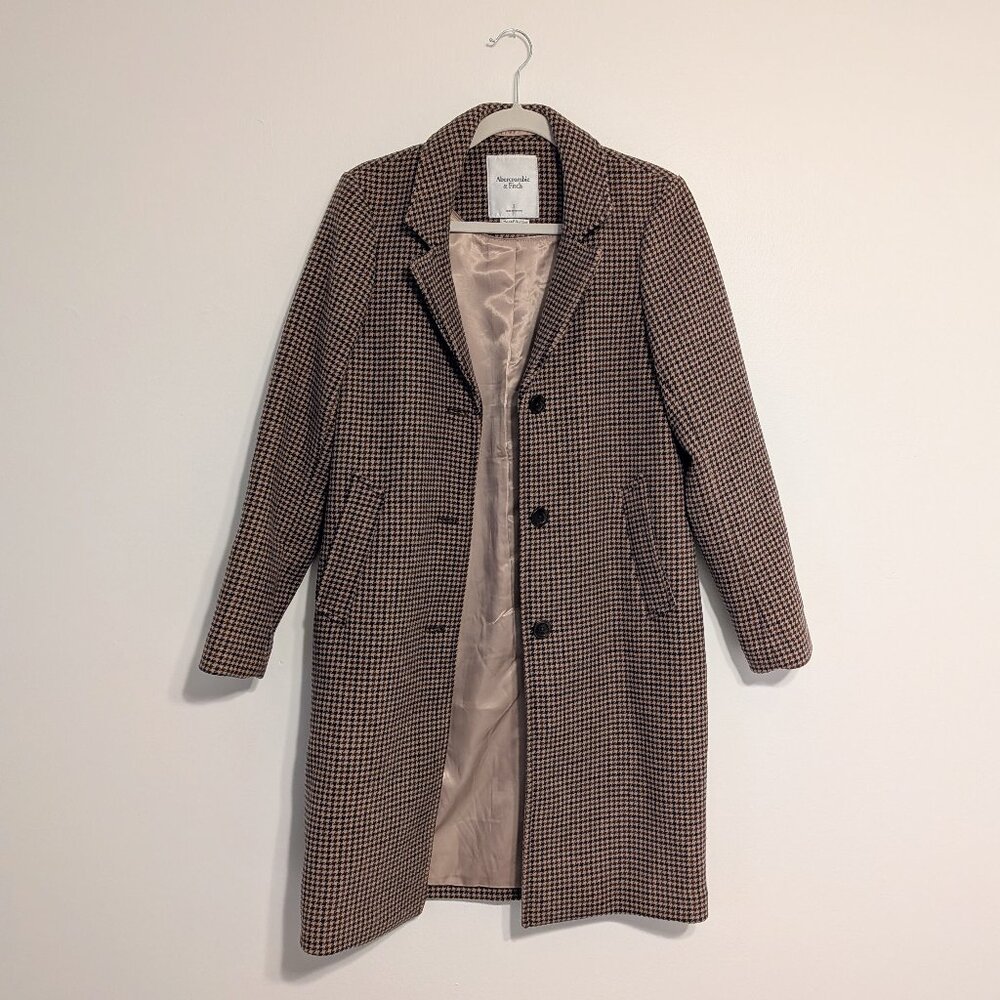 Abercrombie & Fitch Houndstooth Dad Coat Small